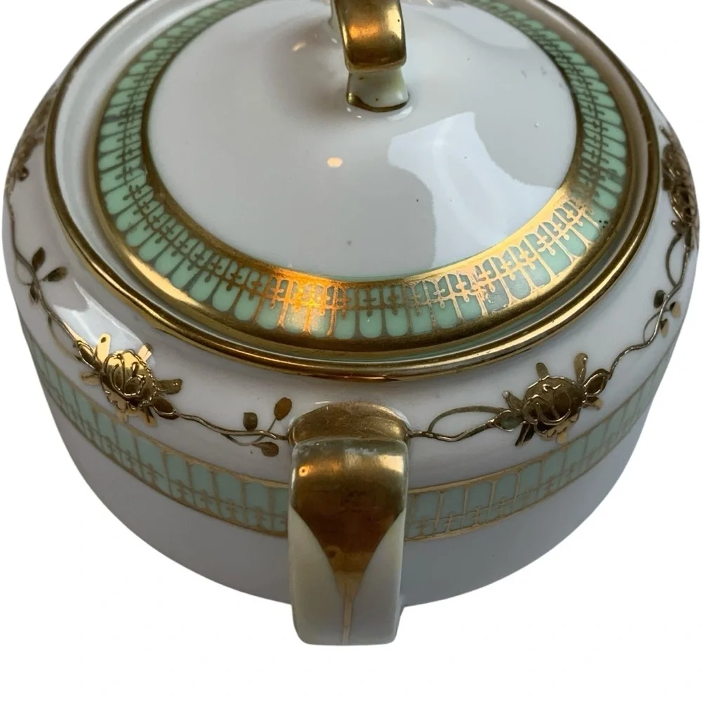 Nippon Hand Painted Moriage Sugar Bowl